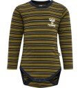 Hummel Body I/e HmlUnited Stripete Black Iris/Grønn 74 Langermet Body Blå