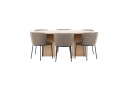 Venture Home Spisegruppe Strada Rund 120/170 cm Hvit med Edina Stoler 6 stk Svart / Brun 6 stk Svart / Brun