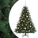 vidaXL Kunstig juletre med julekuler 120 cm 150 LED-lys Varmhvit