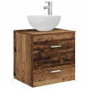  Vegghengt servant med skap Gammelt tre 49,5 x 35 x 63 cm