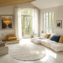 Rundt teppe   Cyrus Natural Cotton Shaggy beige Størrelse: Ø 200 cm