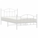 vidaXL Sengeramme i metall med hode- og fotgavl hvit 107x203 cm
