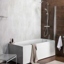 Alterna Mimas Badekarvegg 75x130cm Krom