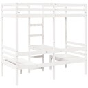  Ramme for loftseng skrivebord stoler hvit 90x200 cm heltre furu 8721158373144
