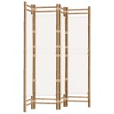 vidaXL Sammenleggbar romdeler 4 paneler 160 cm bambus og lerret