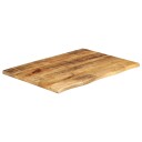  Bordplate 80x60x2,5 cm naturlig kant grovt heltre mangotre 370356