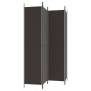 vidaXL Romdeler med 4 paneler brun 200x220 cm stoff