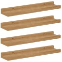  Vegghylle med hylle 4 pcs Brun 40 x 9 x 3 cm Konstruert tre