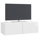  Vegghengt TV skap Høgglans hvit 98 x 41 x 30 cm Konstruert tre