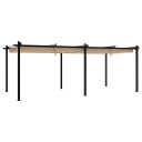  Hagepaviljong med uttrekkbar tak gråbrun 3x6 m aluminium 3217063