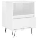  Nattbord høyglans hvit 40x35x50 cm konstruert tre 8721012110076