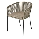 Brafab PIATTO Stol med armlener   Raw Peanut / Black
