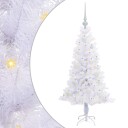  Kunstig juletre med 150 LED med stativ Hvit 120 cm PVC og Stål