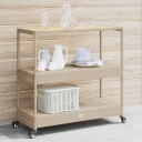  Bartralle 3 hyller beige polyrotting og heltre akasie 368725