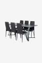 Venture Home   Spisegruppe Maggie med 6 stk spisestoler Sandviken   Svart