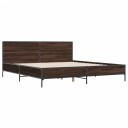  Sengeramme brun eik 200x200 cm konstruert tre og metall 8721102613173