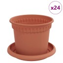 vidaXL Plantepotter 24 pcs Klinker Rød Ø 12,5 x 10 cm Plast