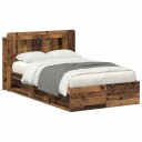  Sengeramme med oppbevaring Gammelt tre 120 x 200 cm