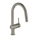Grohe Minta blandebatteri med C-kran og hånddusj (hard graphite)