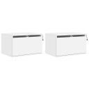  Vegghengte nattbord med LED-lys 2 stk hvit 8721012254114