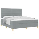 Box Spring Seng med Madrass Lysegrå Super King Stoff