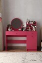 Fabrony sminkebord med speil 124 cm - Bringebær