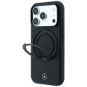 Mercedes-lærveske med ringstativ og MagSafe for iPhone 18 Pro / 17 Pro Svart