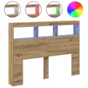  Hodegavl skap med LED artisan eik 140x17x102 cm