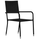  Hagespisestoler 4 stk stablebar svart polyrotting