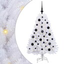  Kunstig sammensatt juletre med 150 LED Hvit 120 cm PVC og Stål