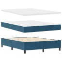  Box Spring Seng med Madrass & Benk Mørk Blå 160x200 cm Fløyel