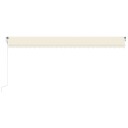 vidaXL Automatisk uttrekkbar markise 600x350 cm kremhvit