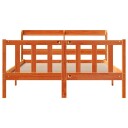  Sengeramme med hodegavl voksbrun 135x190 cm heltre furu 3306593