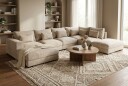 Dubai stor U sofa modul med divan venstre ekstra dyp i Chenille   Beige