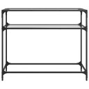  Konsollbord med gjennomsiktig glassplate 98x35x81 cm stål 846026