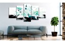 Bilde Turquoise Lilies And Stones 100x50 Artgeist sp. z o. o.