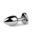 EasyToys: Metal Butt Plug No. 2 with Heart, small, sølv/clear