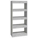 vidaXL Bokhylle/romdeler betonggr? 60x30x135 cm konstruert tre