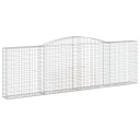 vidaXL Gabionkurver buede 15 stk 400x30x120/140 cm galvanisert jern