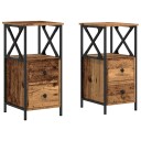  Nattbord 2 stk gammelt tre 34x35,5x70 cm konstruert tre 8721158444929