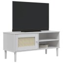 vidaXL TV-benk SENJA rotting-utseende hvit 106x40x49cm cm heltre furu 8721012134577