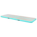 vidaXL Oppblåsbar gymnastikkmatte med pumpe 400x100x10 cm PVC grønn