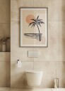 Coconut Tree with Sunset Illustration Plakat Plakat / 50x70cm