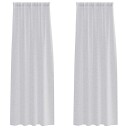  Gardiner med gardiner 2 pcs Lysegrå Polyester