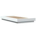  Sengeramme med LED-lys hvit 90x200 cm konstruert tre 8721102617577