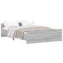 vidaXL Sengeramme med hode- og fotgavl grå sonoma 140x190 cm 8721012157439