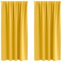  Gardiner med gardiner 2 pcs sennepsgul Polyester