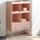  Highboard rosa 68,5x39x111,5 cm kaldvalset stål