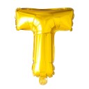 Bokstaven T   Gullfarget JUMBO Folieballong 102 cm
