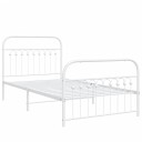  Sengeramme i metall med hode- og fotgavl hvit 100x190 cm 8721102645501